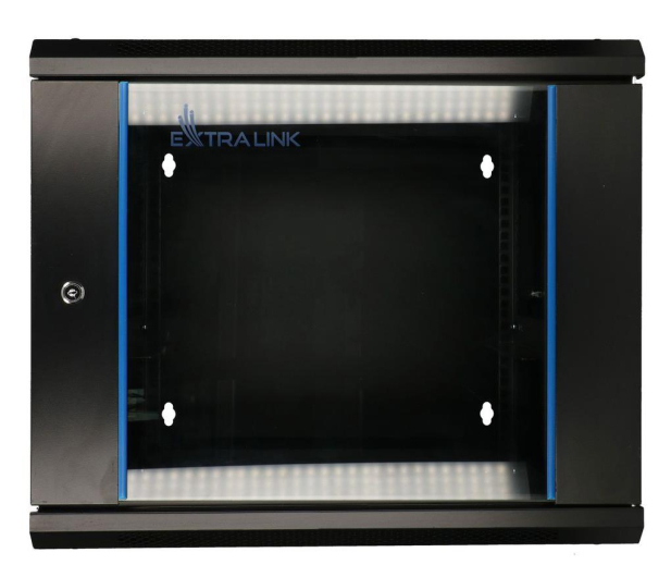 Extralink Szafka wisząca rack 9U 600x600 czarna dwusekcyjna EX.12943 - 489357 - zdjęcie 2